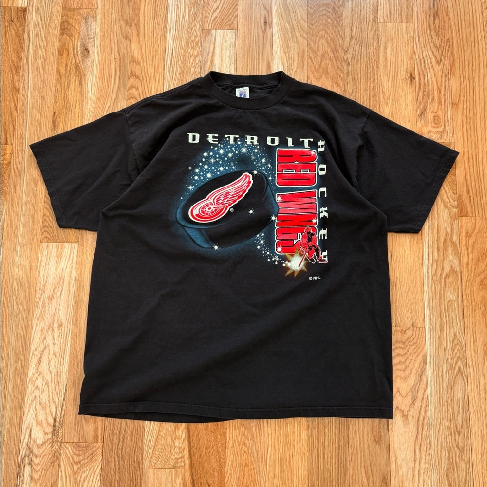 Detroit Red Wings NHL Logo 7 Vintage 90s Graphic Hockey T Shirt Logo Athletic XL